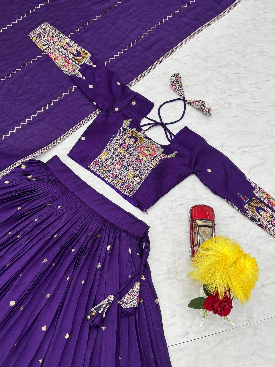 PREMIUM PURE VICHTRA LEHENGA CHOLI SET WITH HEAVY EMBROIDERY & SEQUENCE WORK
