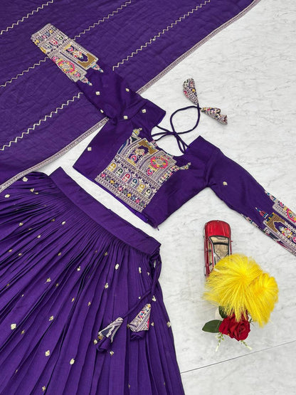 PREMIUM PURE VICHTRA LEHENGA CHOLI SET WITH HEAVY EMBROIDERY & SEQUENCE WORK