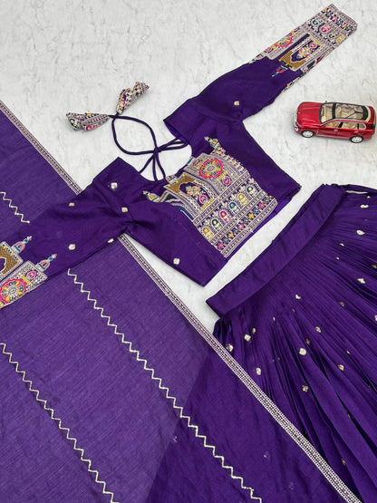 PREMIUM PURE VICHTRA LEHENGA CHOLI SET WITH HEAVY EMBROIDERY & SEQUENCE WORK