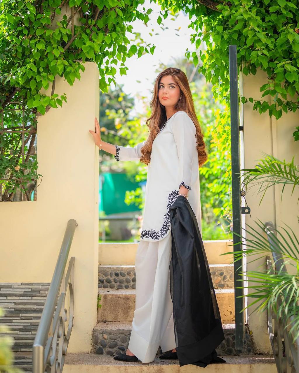 DESIGNER EXCLUSIVE FARSI SALWAR SUIT IN ROMAN SILK WITH ORGANZA DUPATTA