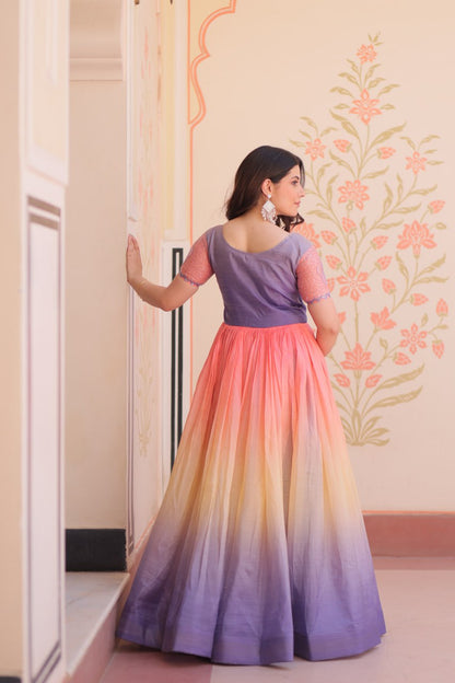 ELEGANT GOLD CRUSH GOWN WITH BEADS EMBROIDERY – PERFECT FOR OCCASIONS