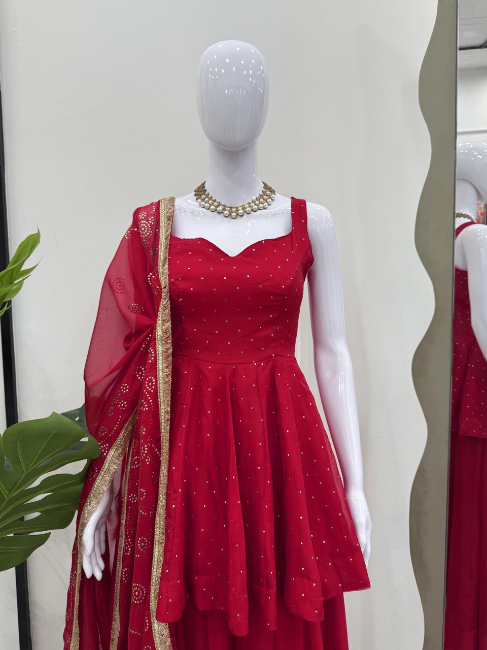 ELEGANT TABBY ORGANZA CO-ORD SET WITH MUKESH WORK & DUPATTA