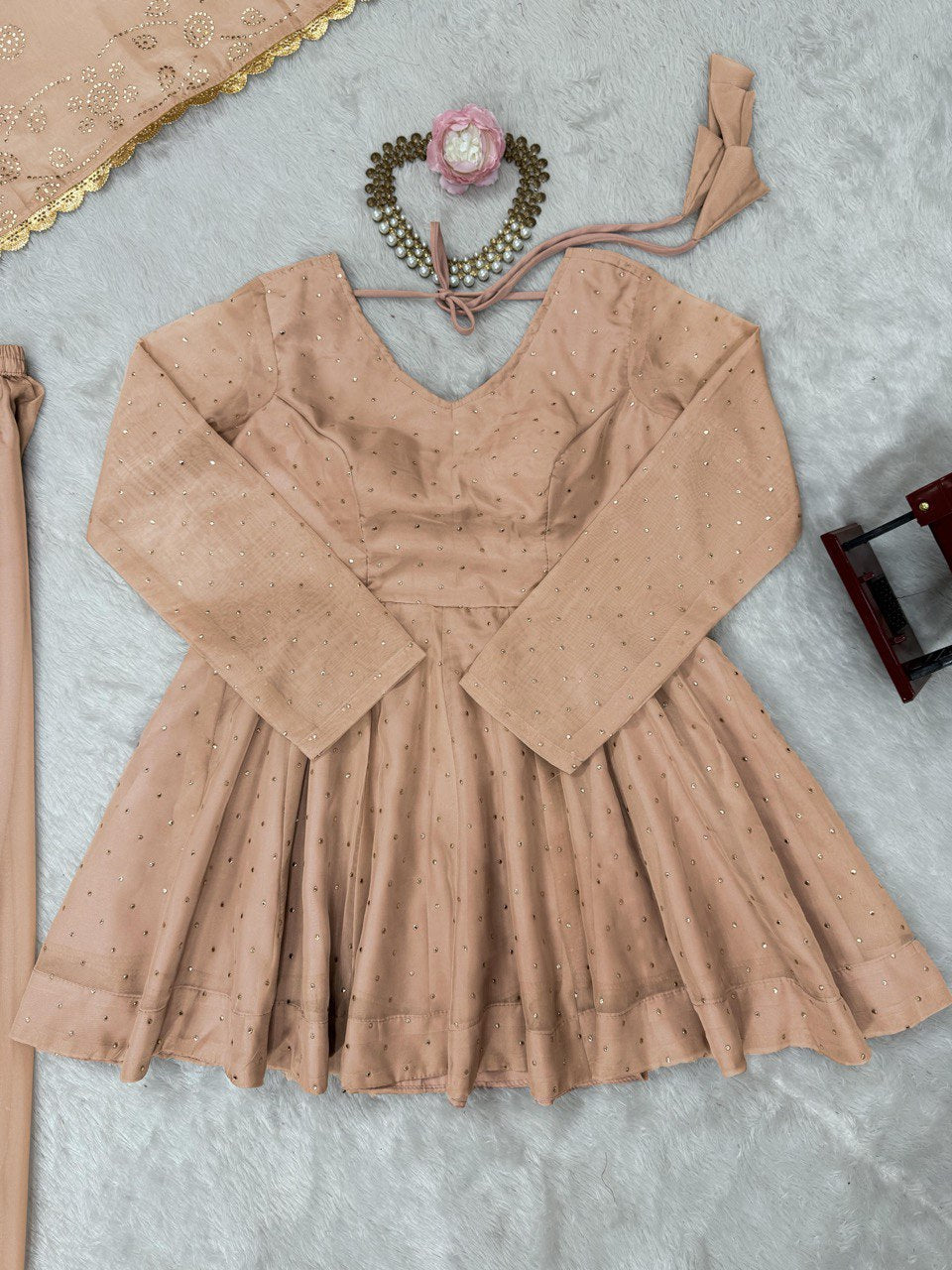 ELEGANT TABBY ORGANZA CO-ORD SET WITH MUKESH WORK & DUPATTA