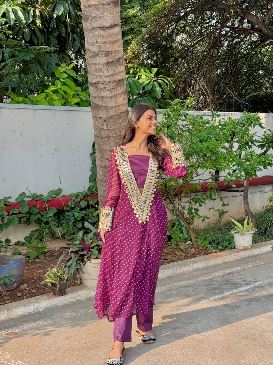 NEW TRENDY THREE-PIECE READY-TO-WEAR KURTA PANT SET WITH TUBE BLOUSE