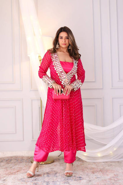 NEW TRENDY THREE-PIECE READY-TO-WEAR KURTA PANT SET WITH TUBE BLOUSE