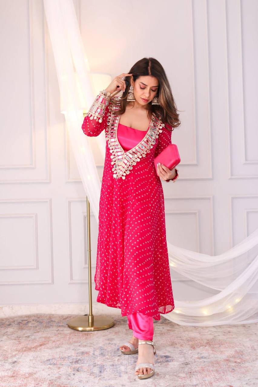 NEW TRENDY THREE-PIECE READY-TO-WEAR KURTA PANT SET WITH TUBE BLOUSE