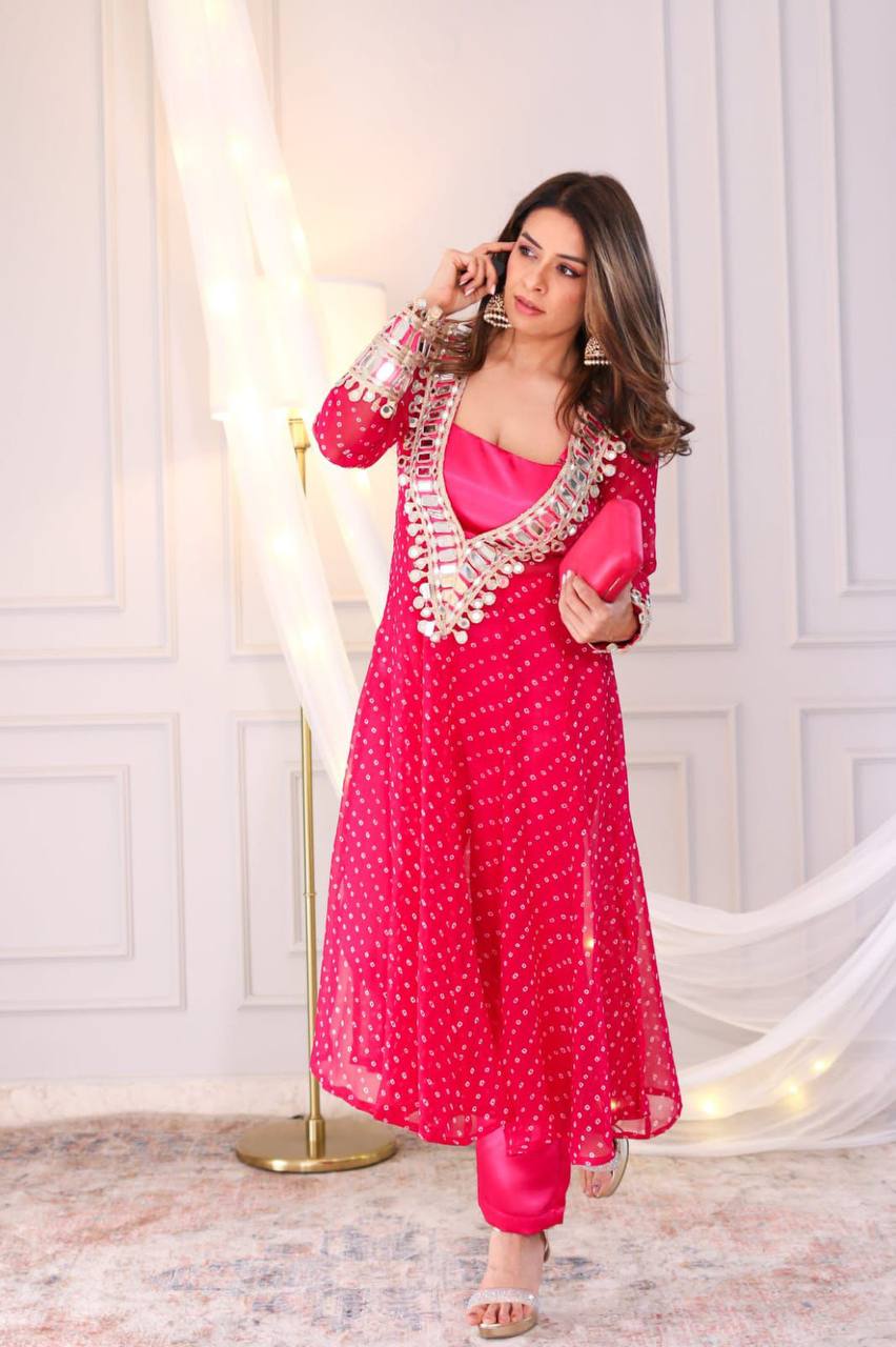 NEW TRENDY THREE-PIECE READY-TO-WEAR KURTA PANT SET WITH TUBE BLOUSE