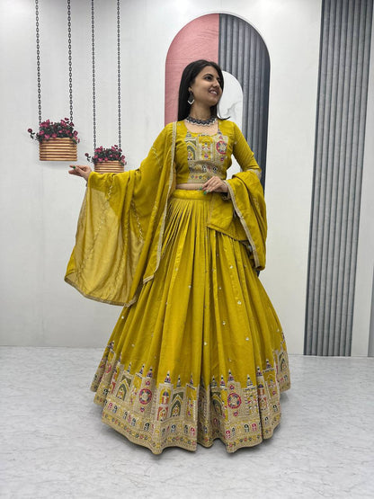 PREMIUM PURE VICHTRA LEHENGA CHOLI SET WITH HEAVY EMBROIDERY & SEQUENCE WORK
