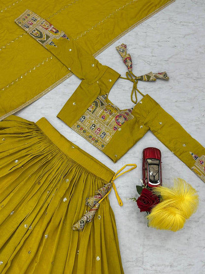 PREMIUM PURE VICHTRA LEHENGA CHOLI SET WITH HEAVY EMBROIDERY & SEQUENCE WORK