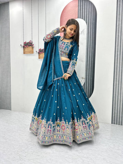 PREMIUM PURE VICHTRA LEHENGA CHOLI SET WITH HEAVY EMBROIDERY & SEQUENCE WORK