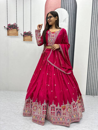 PREMIUM PURE VICHTRA LEHENGA CHOLI SET WITH HEAVY EMBROIDERY & SEQUENCE WORK