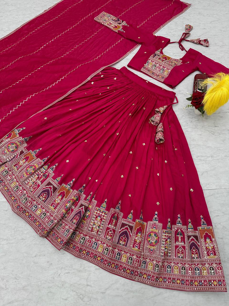 PREMIUM PURE VICHTRA LEHENGA CHOLI SET WITH HEAVY EMBROIDERY & SEQUENCE WORK