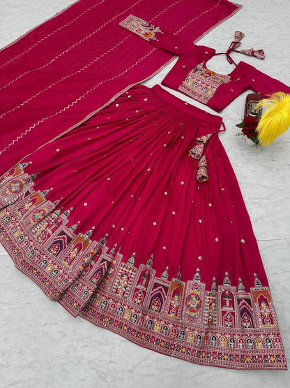 PREMIUM PURE VICHTRA LEHENGA CHOLI SET WITH HEAVY EMBROIDERY & SEQUENCE WORK