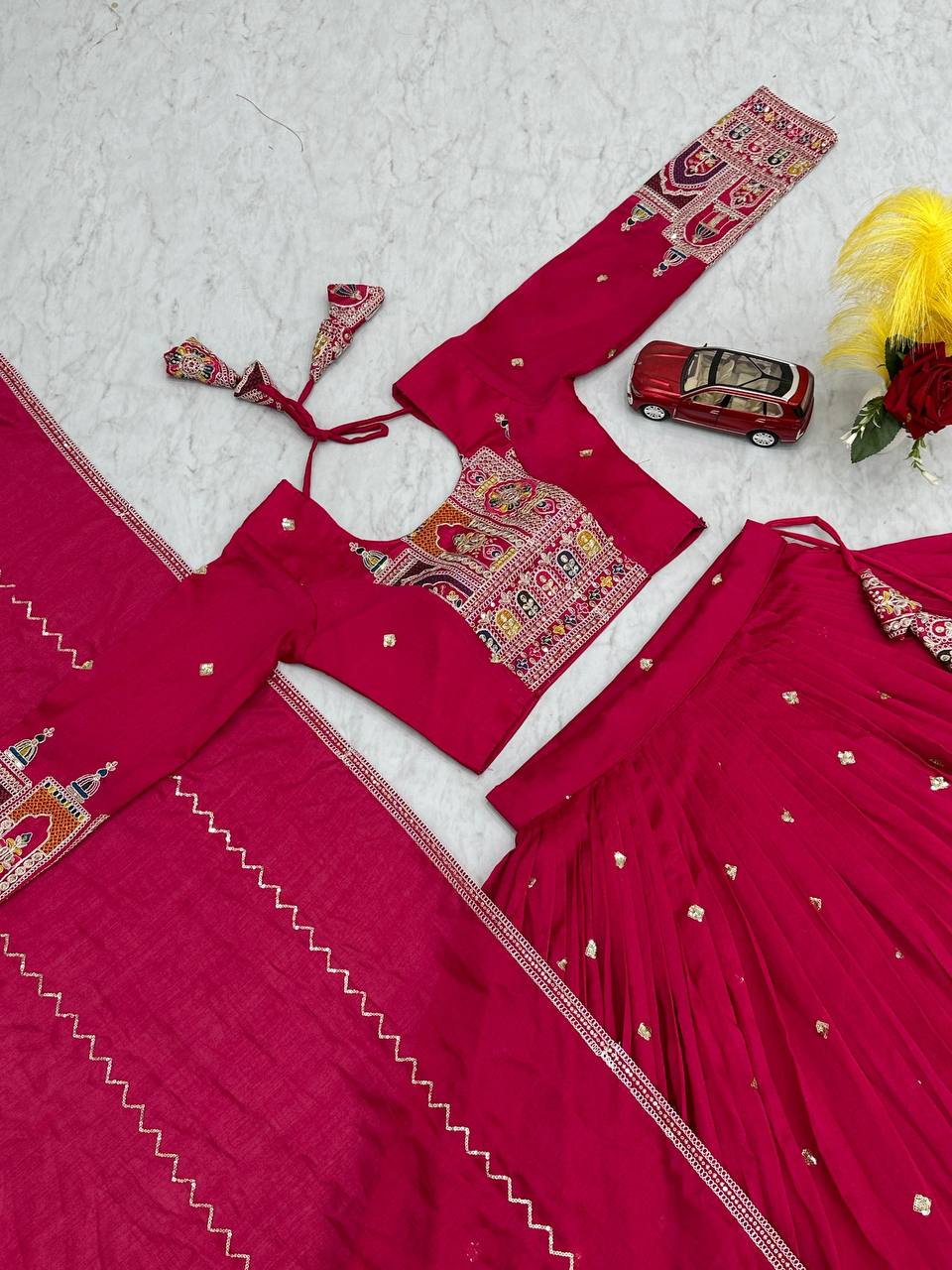PREMIUM PURE VICHTRA LEHENGA CHOLI SET WITH HEAVY EMBROIDERY & SEQUENCE WORK