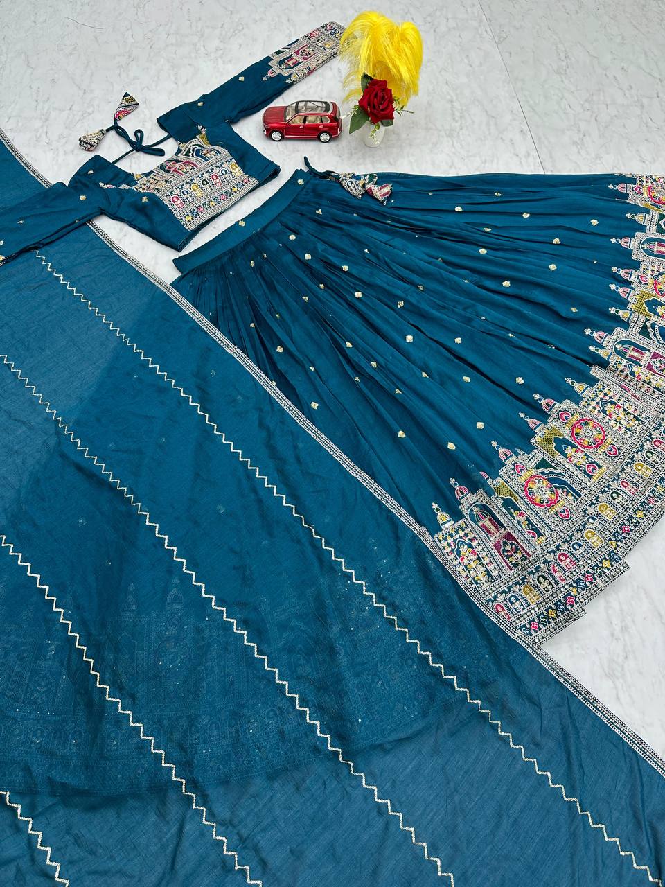 PREMIUM PURE VICHTRA LEHENGA CHOLI SET WITH HEAVY EMBROIDERY & SEQUENCE WORK