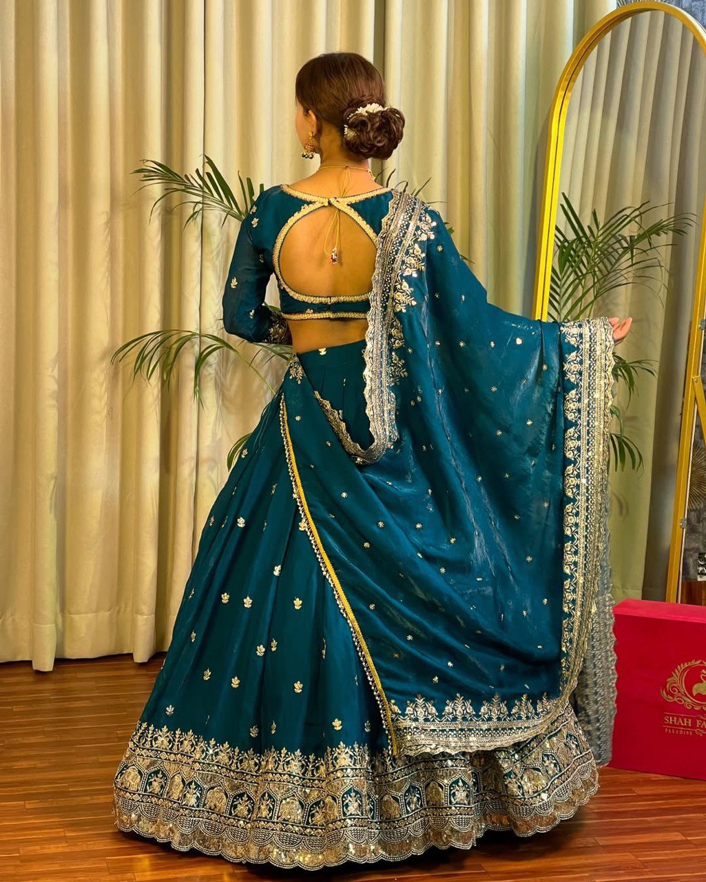 DESIGNER LEHENGA SET IN JIMI CHOO & FANDY SATIN WITH THREAD & SEQUENCE WORK