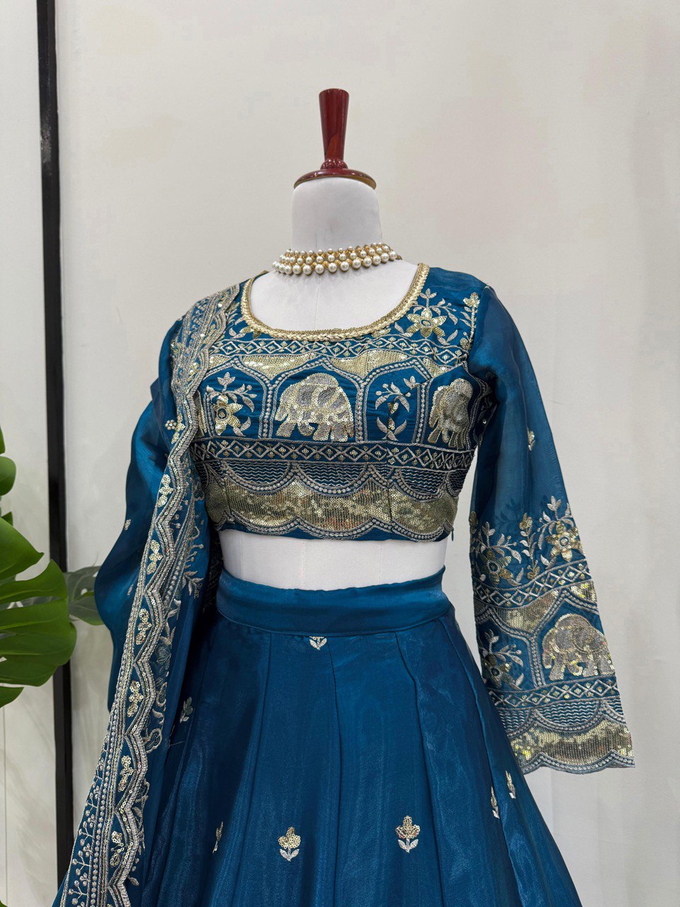 DESIGNER LEHENGA SET IN JIMI CHOO & FANDY SATIN WITH THREAD & SEQUENCE WORK