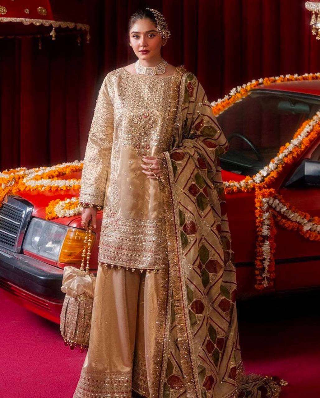 EID SPECIAL – LUXURIOUS SEQUIN EMBROIDERED SILK SARARA SET