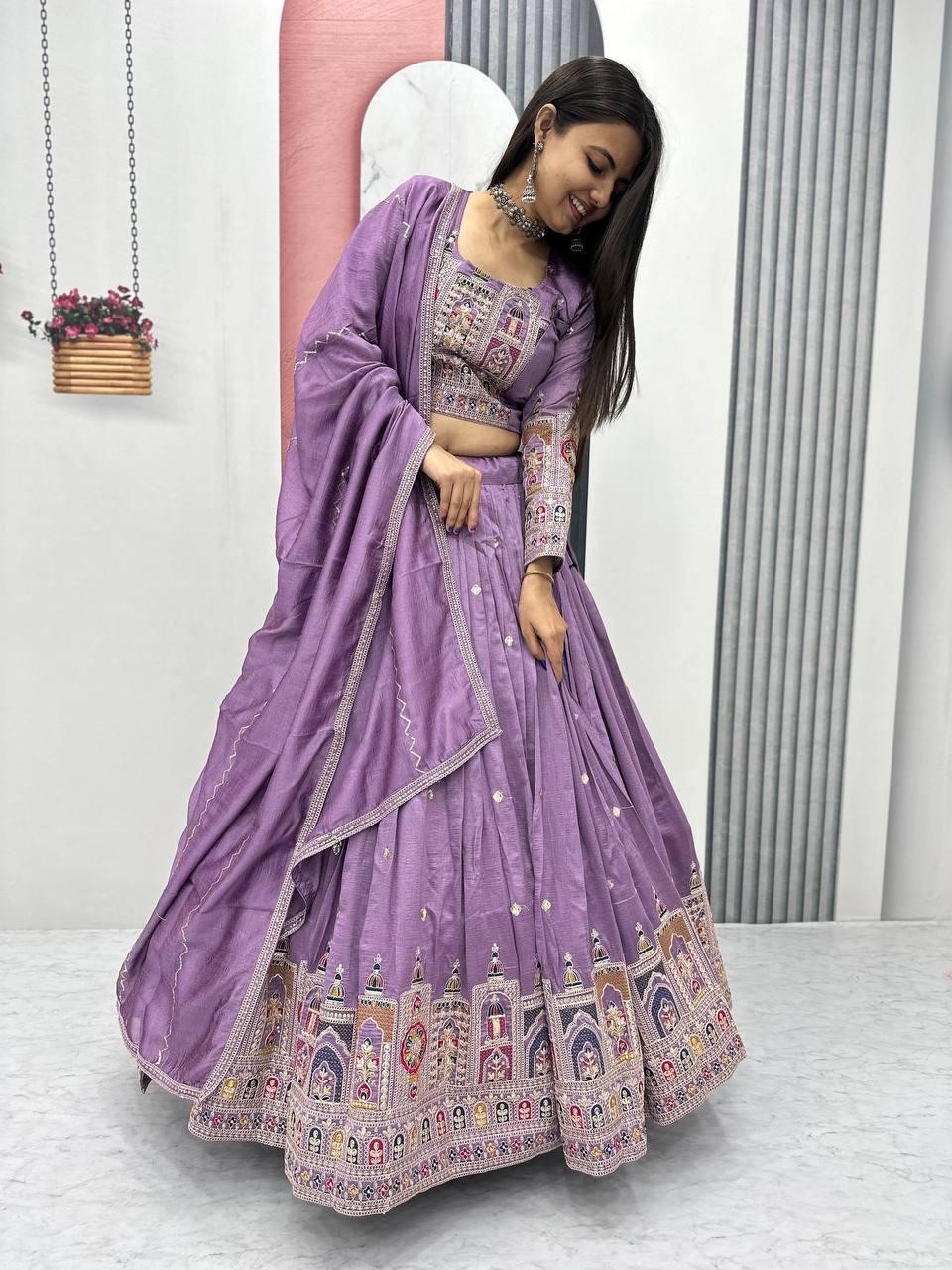 PREMIUM PURE VICHTRA LEHENGA CHOLI SET WITH HEAVY EMBROIDERY & SEQUENCE WORK