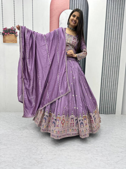 PREMIUM PURE VICHTRA LEHENGA CHOLI SET WITH HEAVY EMBROIDERY & SEQUENCE WORK