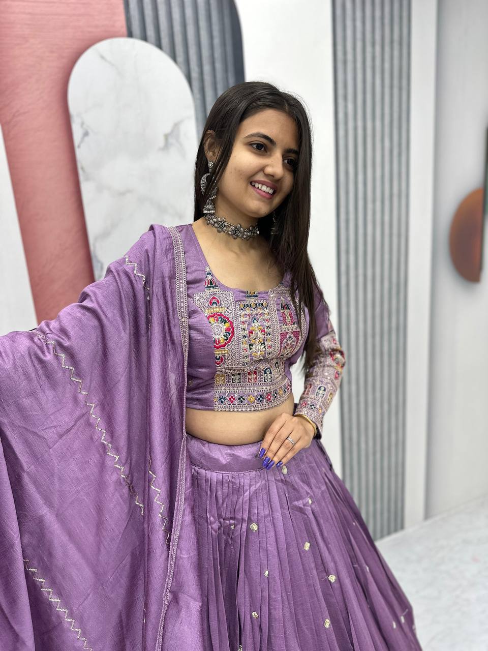 PREMIUM PURE VICHTRA LEHENGA CHOLI SET WITH HEAVY EMBROIDERY & SEQUENCE WORK