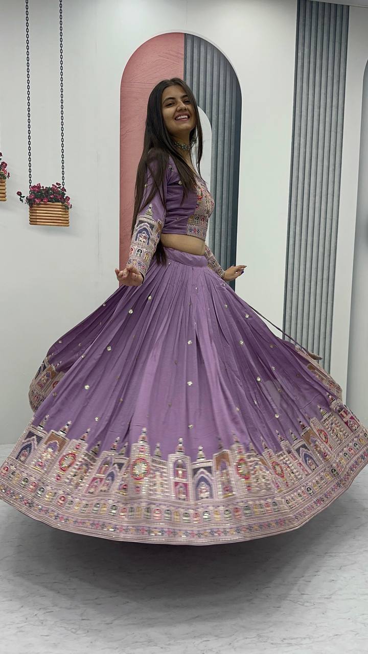 PREMIUM PURE VICHTRA LEHENGA CHOLI SET WITH HEAVY EMBROIDERY & SEQUENCE WORK