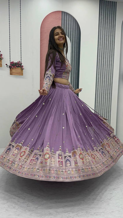 PREMIUM PURE VICHTRA LEHENGA CHOLI SET WITH HEAVY EMBROIDERY & SEQUENCE WORK