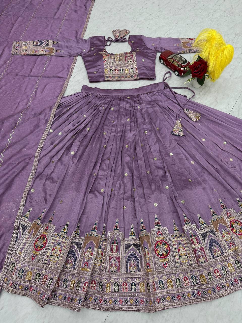 PREMIUM PURE VICHTRA LEHENGA CHOLI SET WITH HEAVY EMBROIDERY & SEQUENCE WORK