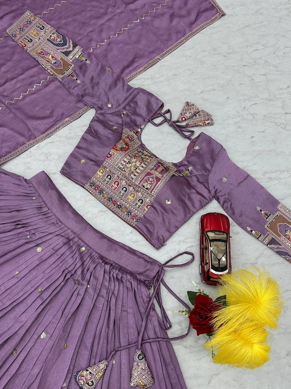 PREMIUM PURE VICHTRA LEHENGA CHOLI SET WITH HEAVY EMBROIDERY & SEQUENCE WORK