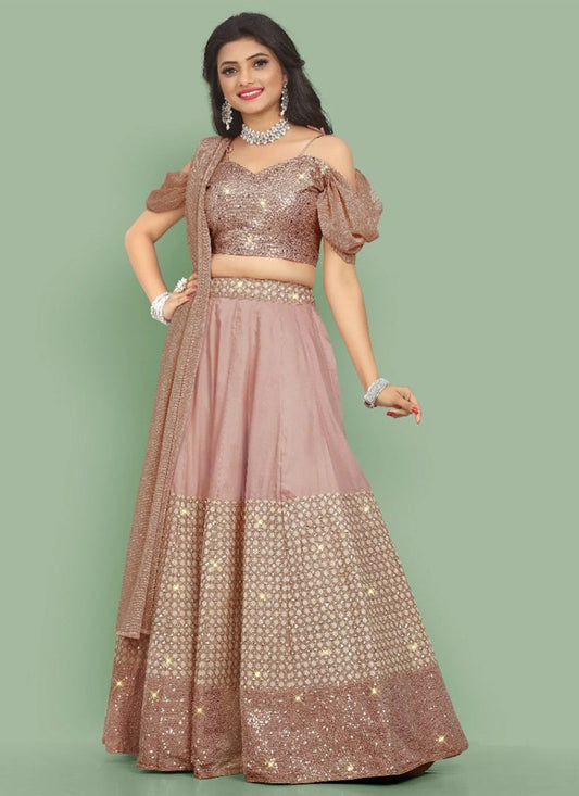 PREMIUM TWO-TONE SILK LEHENGA CHOLI WITH HEAVY THREAD AND SEQUENCE EMBROIDERY