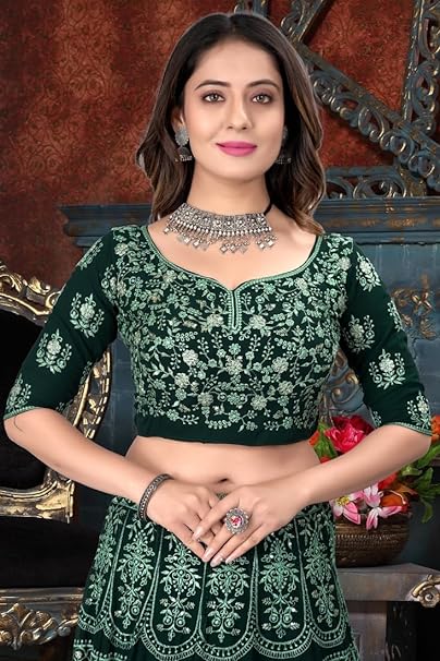 PREMIUM HEAVY FAUX GEORGETTE LEHNGA CHOLI WITH THREAD AND SEQUENCE EMBROIDERY