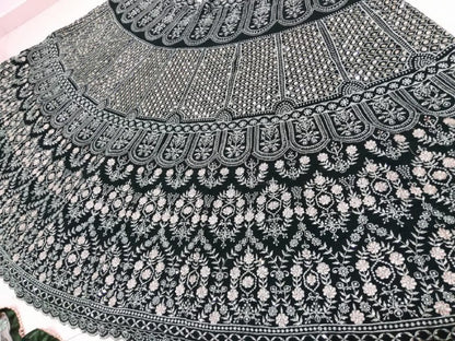 PREMIUM HEAVY FAUX GEORGETTE LEHNGA CHOLI WITH THREAD AND SEQUENCE EMBROIDERY