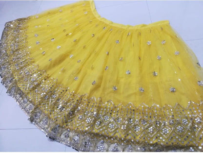 PREMIUM HEAVY BUTTERFLY NET LEHNGA CHOLI WITH 9MM SEQUENCE AND ZARI EMBROIDERY