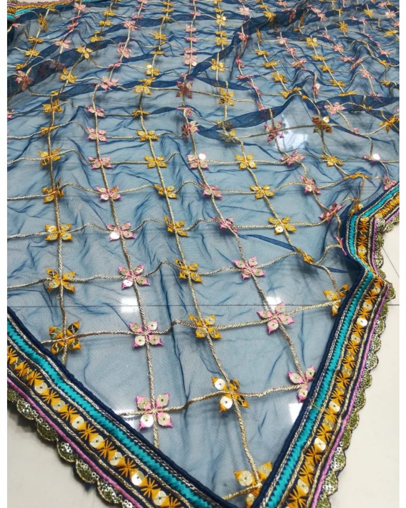ELEGANT CHINON LEHENGA CHOLI SET WITH INTRICATE SEQUINS & JARI EMBROIDERY