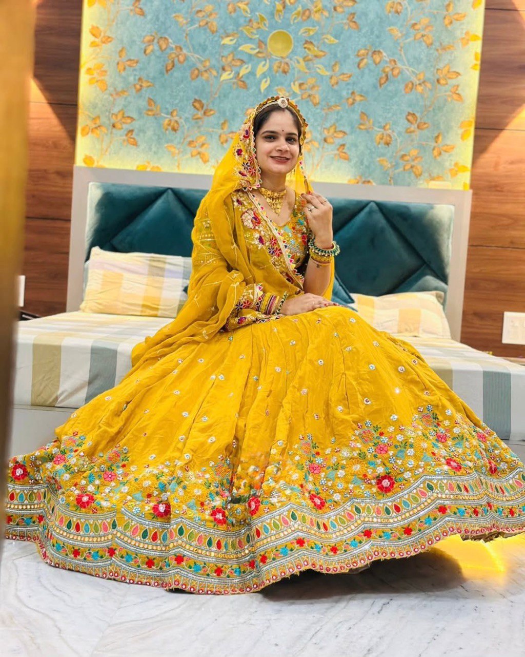 DESIGNER FOUX GEORGETTE LEHENGA CHOLI SET WITH THREAD & SEQUINS WORK