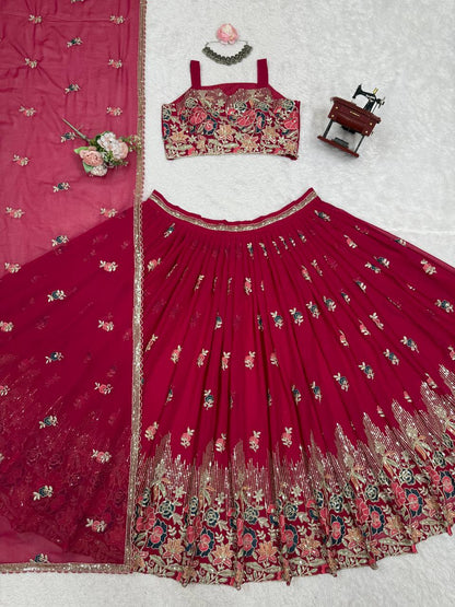 DESIGNER LEHENGA SET IN FOUX GEORGETTE