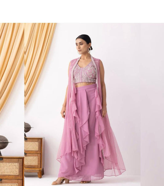 NEW THREE PIECE HAND WORK WESTERN OUTFIT FOR TRENDY WEDDING SEASON