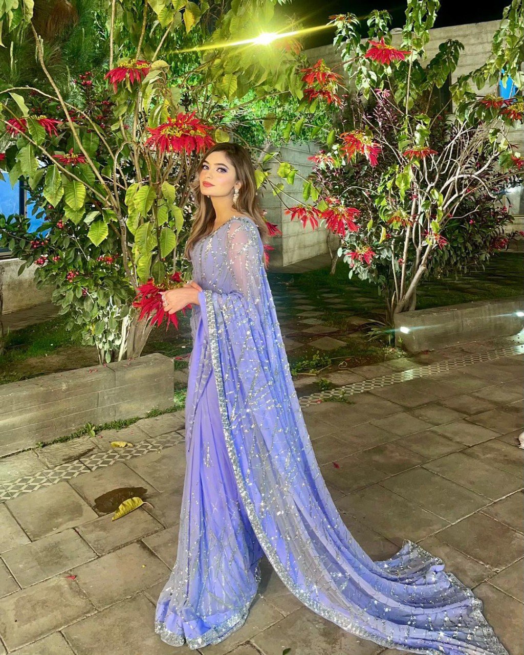 DESIGNER SEQUENCE EMBROIDERED LIGHT LAVENDER SAREE FOR FESTIVE & PARTY WEAR