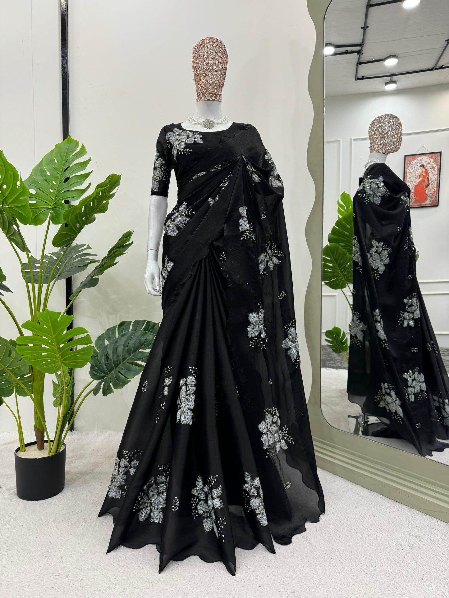 EXQUISITE JIMMY CHO SILK DESIGNER SAREE