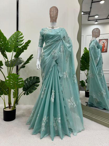 EXQUISITE JIMMY CHO SILK DESIGNER SAREE