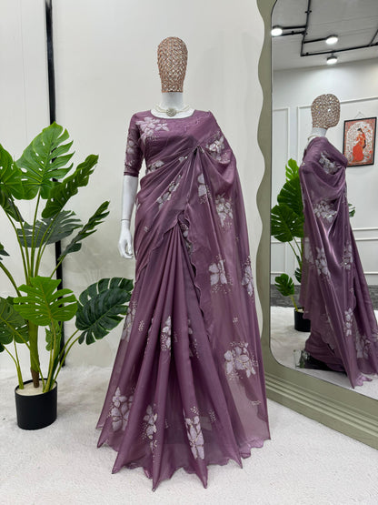 EXQUISITE JIMMY CHO SILK DESIGNER SAREE