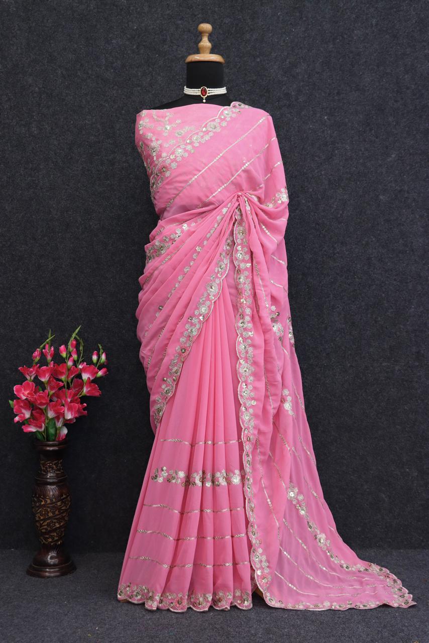 NEW DESIGNER C-PALLU PARTY WEAR SAREE