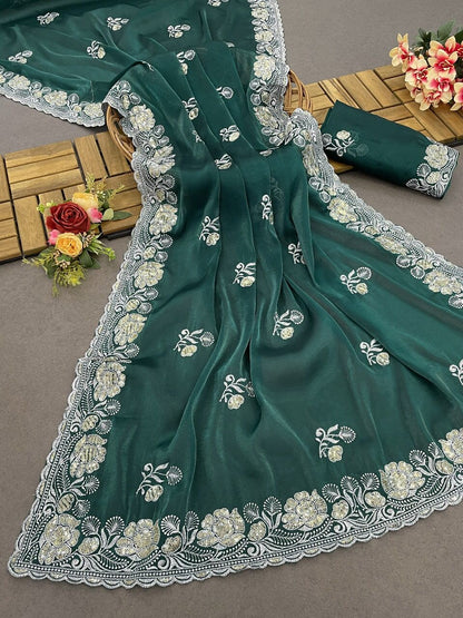 EXCLUSIVE PURE SOFT ZIMMY CHOO SILK DESIGNER SAREE