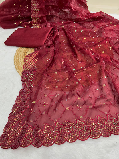 EXCLUSIVE DESIGNER SOFT GEEMICHU SILK SAREE COLLECTION