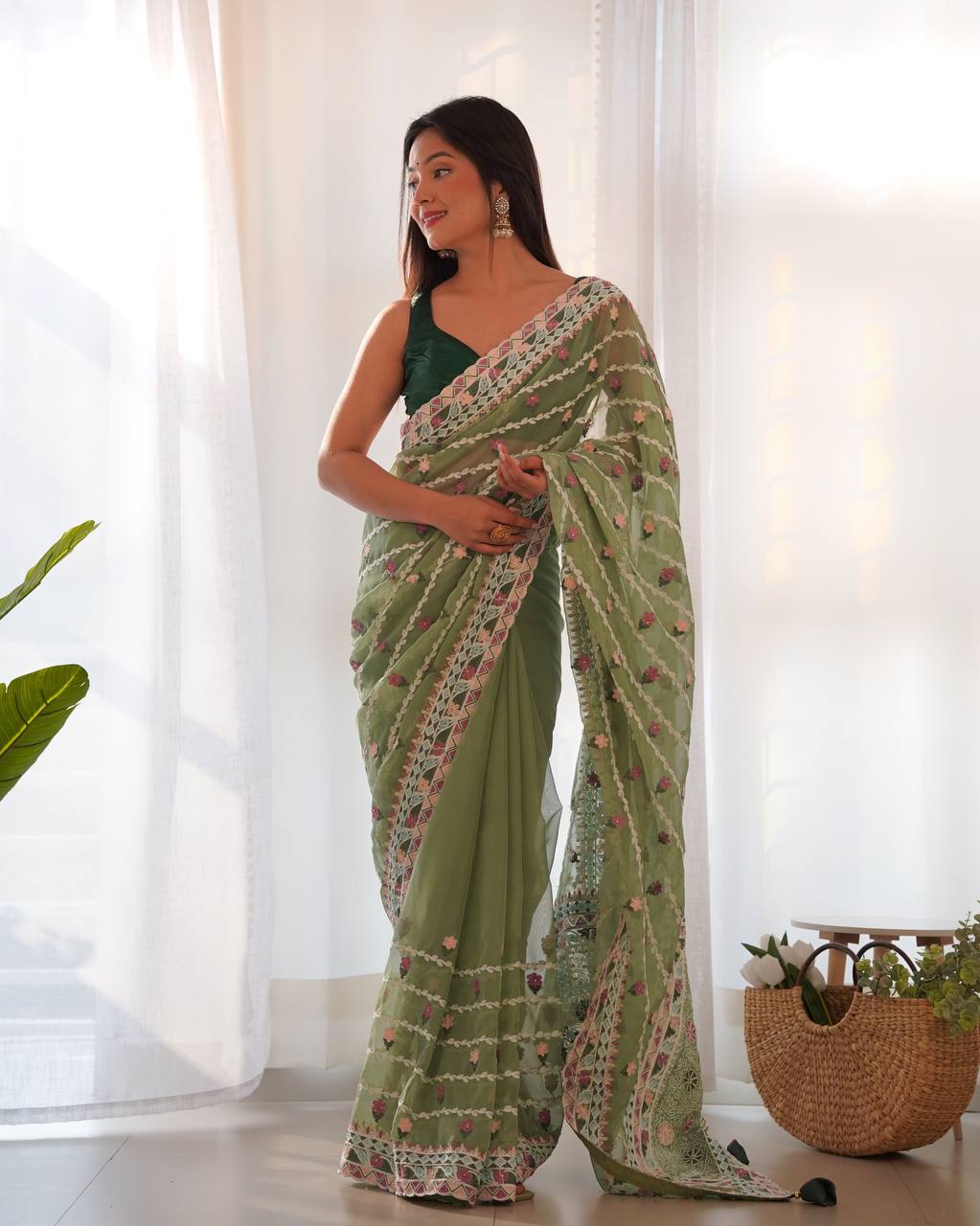 EXCLUSIVE DESIGNER THAI ORGANZA SILK SAREE COLLECTION