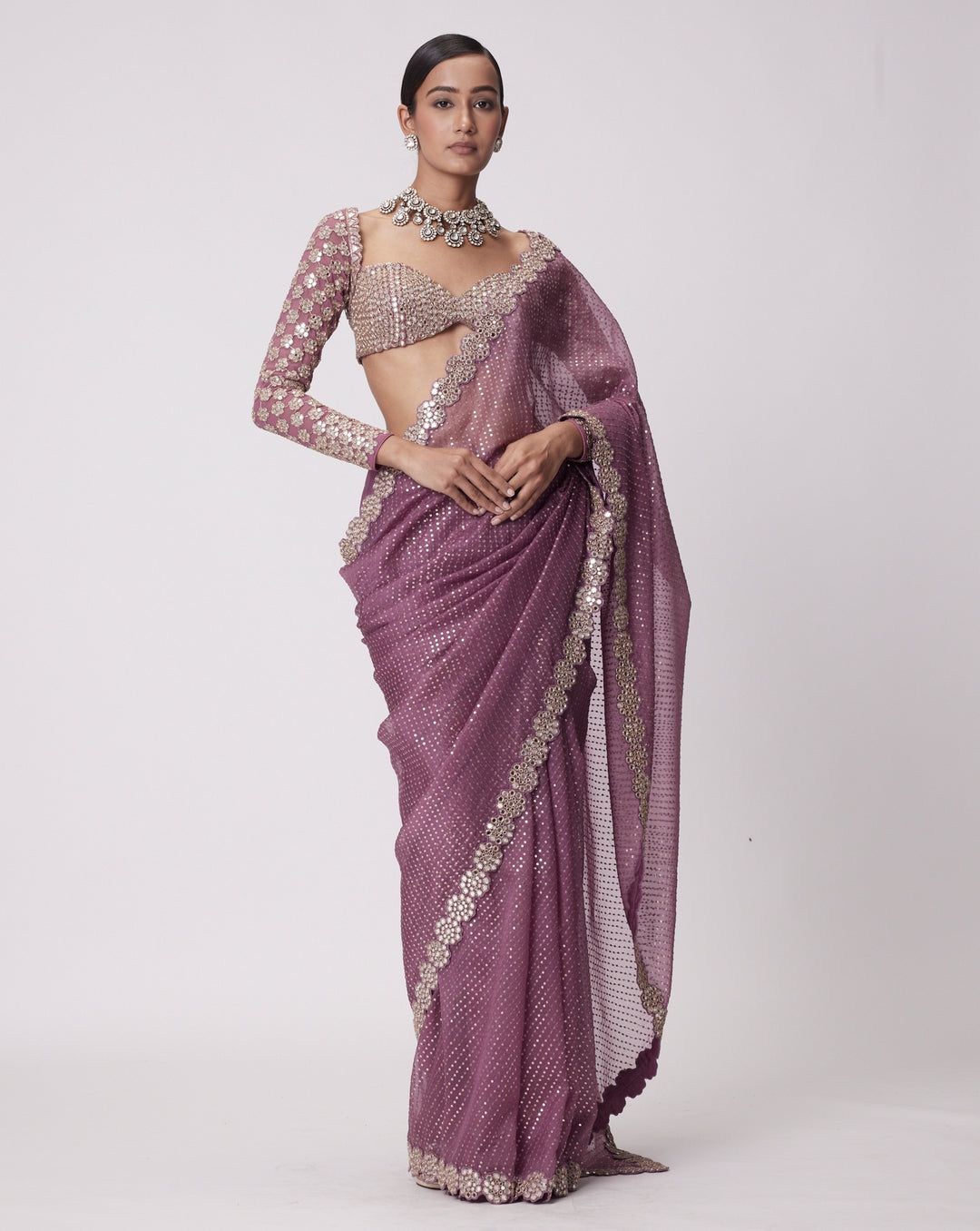 BOLLYWOOD BLOCKBUSTER ORIGINAL MIRROR DESIGN SAREE