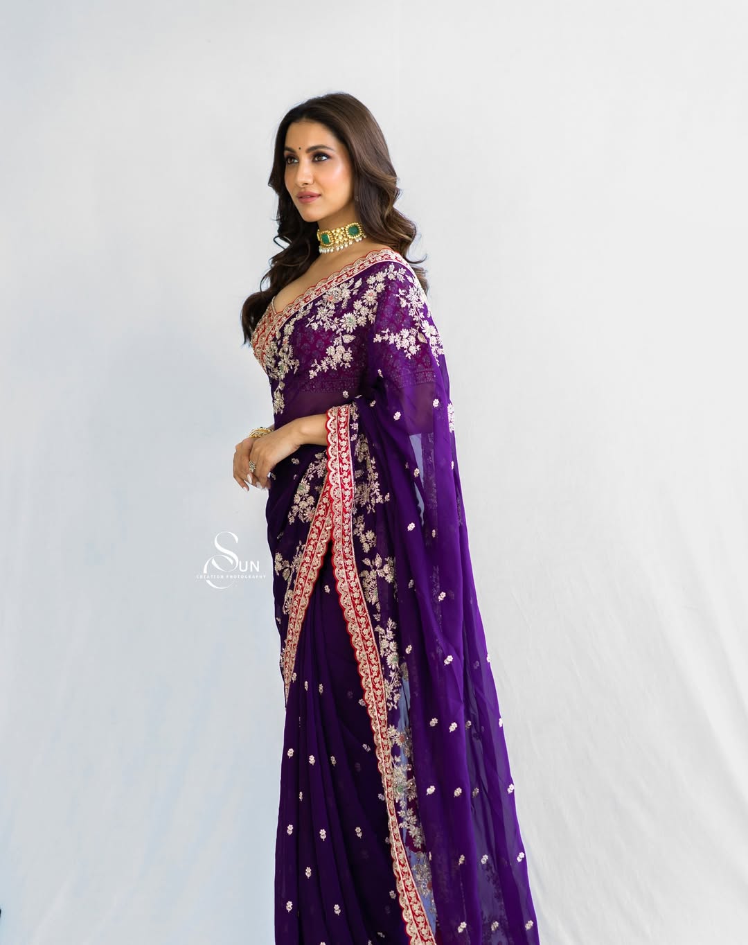 ELEGANT GEORGETTE SAREE WITH HEAVY SEQUINS & EMBROIDERY