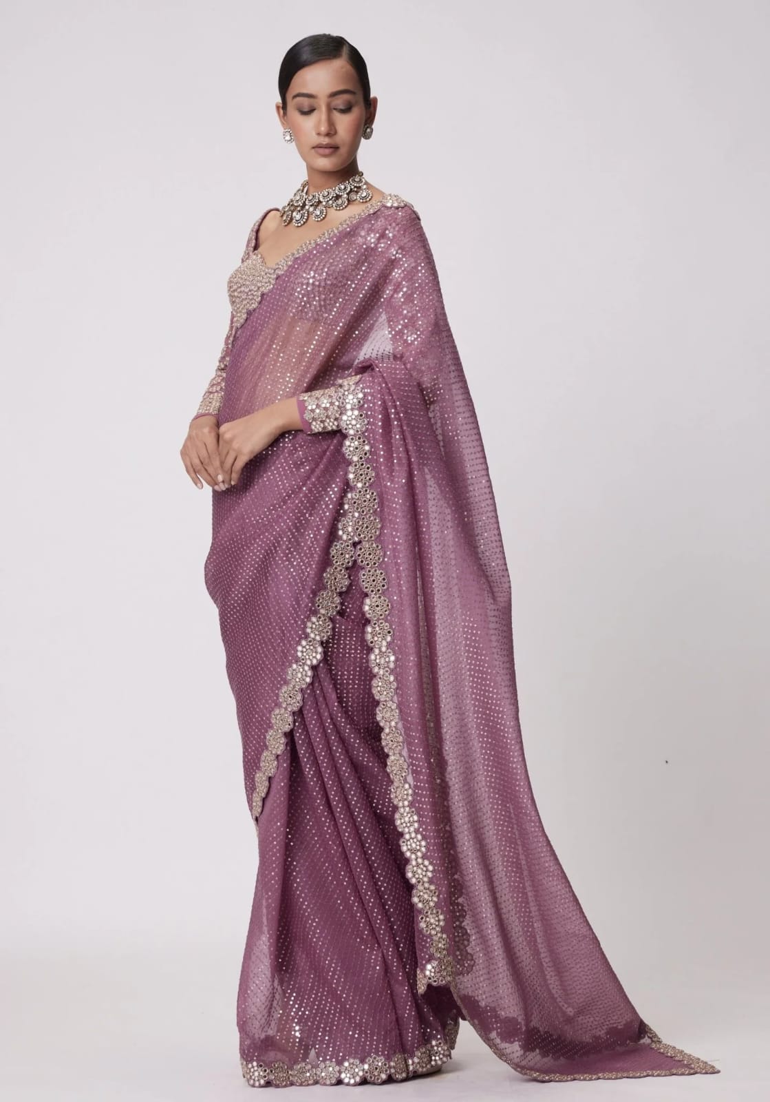 BOLLYWOOD BLOCKBUSTER ORIGINAL MIRROR DESIGN SAREE