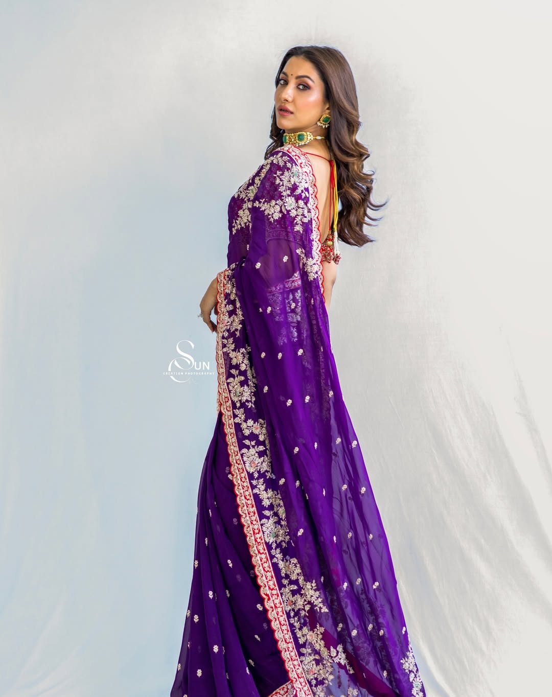 ELEGANT GEORGETTE SAREE WITH HEAVY SEQUINS & EMBROIDERY