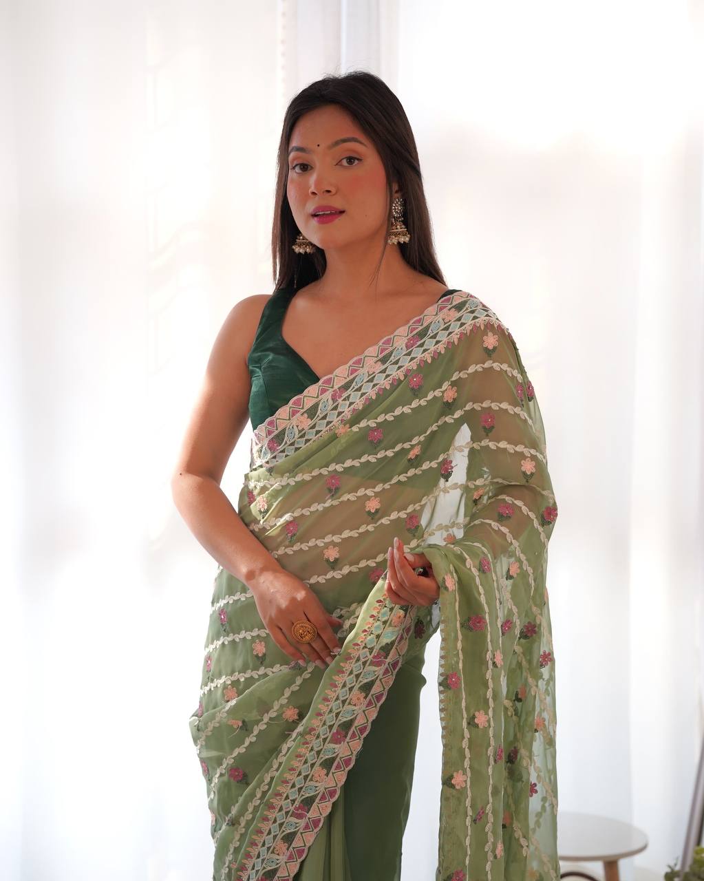 EXCLUSIVE DESIGNER THAI ORGANZA SILK SAREE COLLECTION